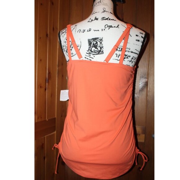 Land's End Coral Chlorine Resistant Underwire Tankini Swimsuit Top Size 10 - Picture 5 of 9